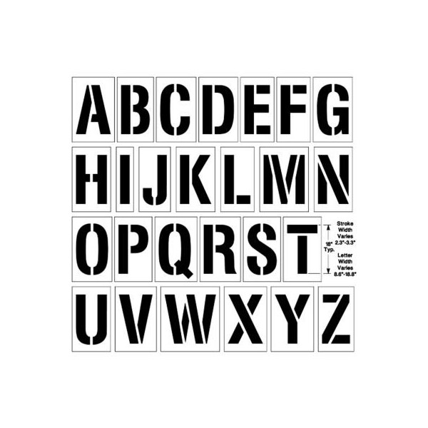 Newstripe 18" Alphabet Kit, 1/8" Thick, PolyTough, Plastic, White